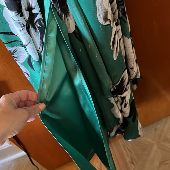 Calvin Klein metallic embroidered Floral print maxi dress - Picture 3 of 9